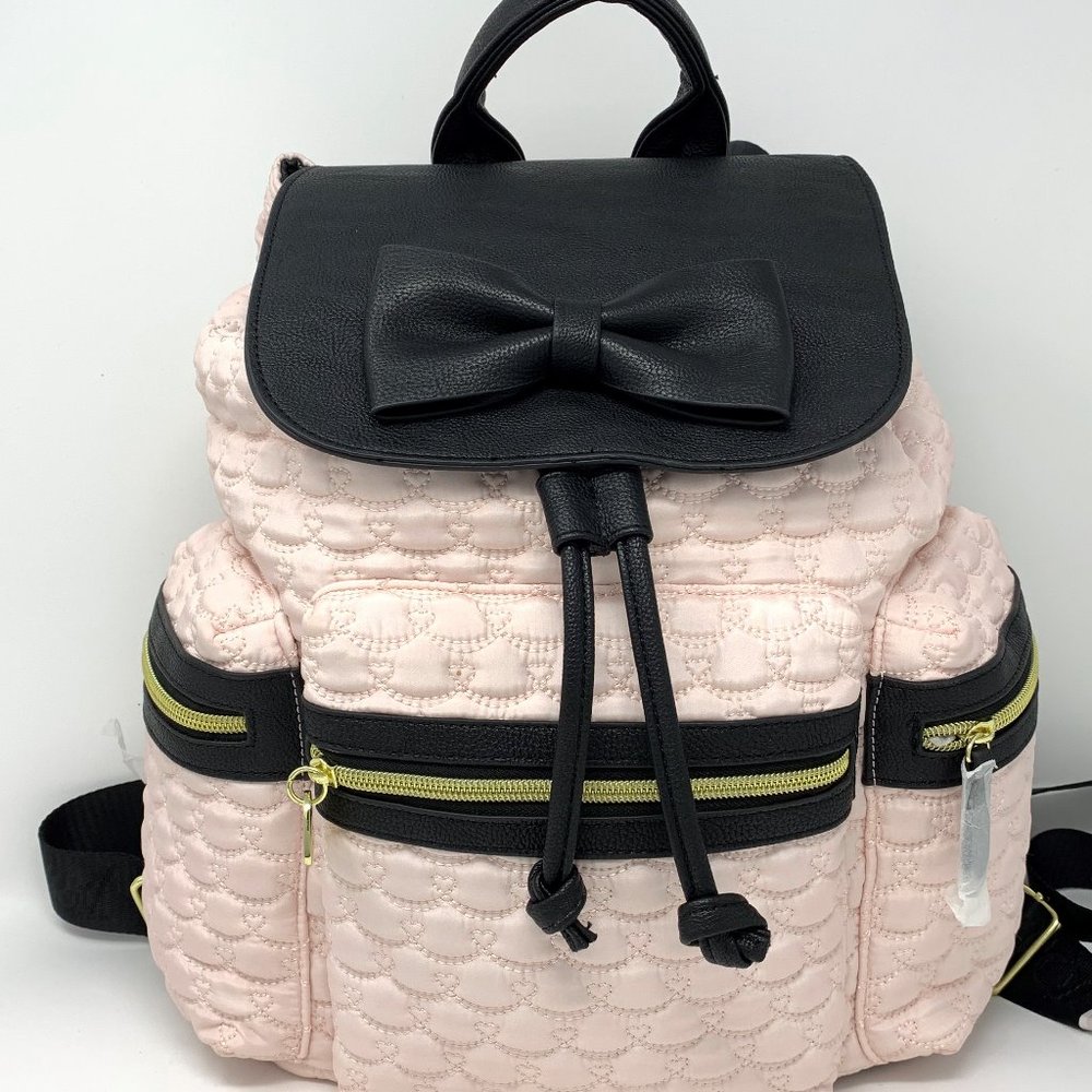 BETSY JOHNSON Quilted Backpack - Light Pink - Picture 1 of 5